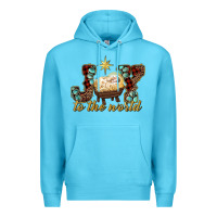 Ocean Blue joy to the world Premium Hoodie - RanaPortraitStore