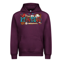 Mauve Wine mama baseball Urban Hoodie - Zillion Design Studio