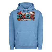 Pigment Pebble Blue mama baseball Urban Hoodie - Zillion Design Studio
