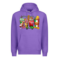 Purple italy coffee cups Premium Hoodie - Zillion Design Studio