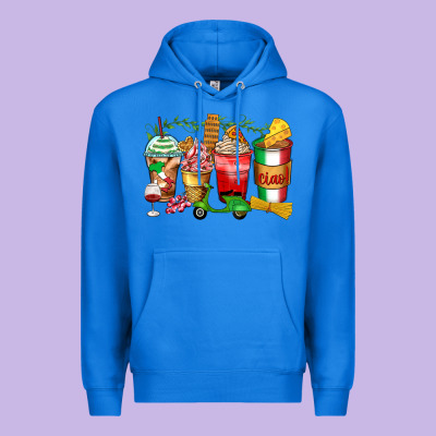 Italy Coffee Cups Premium Hoodie Designed By Zillion Design Studio