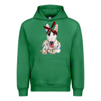 Emerald bull terrier with christmas lights Urban Hoodie - RanaPortraitStore