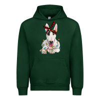 Forest Green bull terrier with christmas lights Urban Hoodie - RanaPortraitStore