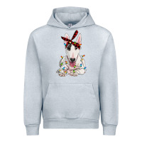 Heather Grey bull terrier with christmas lights Urban Hoodie - RanaPortraitStore