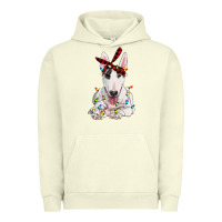 Pigment Pistachio bull terrier with christmas lights Urban Hoodie - RanaPortraitStore