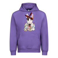 Tulip bull terrier with christmas lights Urban Hoodie - RanaPortraitStore