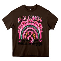 Chocolate Brown heal cancer rainbow Heavy Core Tee - LillyAllenDesigns