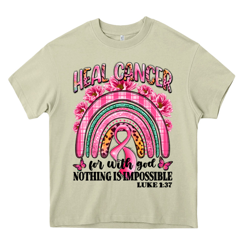 Heal Cancer Rainbow Heavy Core Tee by LillyAllenDesigns | Teevron