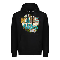 Black mama vibes with daisies Premium Hoodie - texasbilliewilder