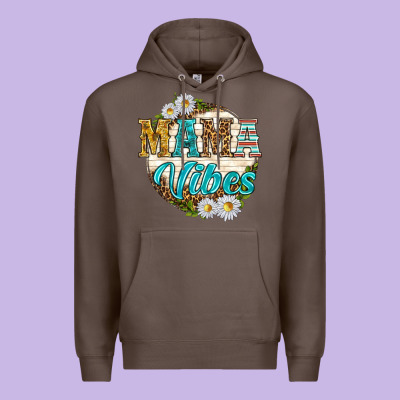 Mama Vibes With Daisies Premium Hoodie Designed By Texasbilliewilder