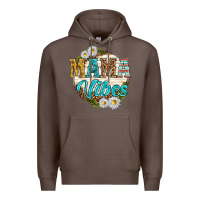 Coffee mama vibes with daisies Premium Hoodie - texasbilliewilder