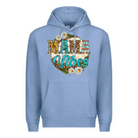 Colony Blue mama vibes with daisies Premium Hoodie - texasbilliewilder