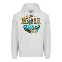 Dove Grey mama vibes with daisies Premium Hoodie - texasbilliewilder