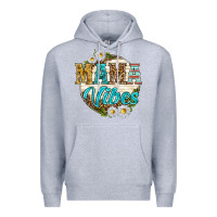 Heather Grey mama vibes with daisies Premium Hoodie - texasbilliewilder