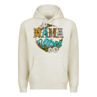 Oatmeal Heather mama vibes with daisies Premium Hoodie - texasbilliewilder