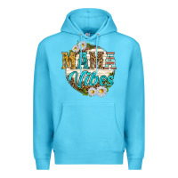 Ocean Blue mama vibes with daisies Premium Hoodie - texasbilliewilder
