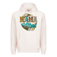 Pale Pink mama vibes with daisies Premium Hoodie - texasbilliewilder