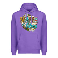 Purple mama vibes with daisies Premium Hoodie - texasbilliewilder
