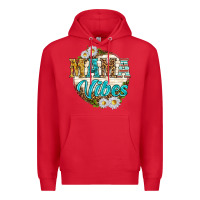 Red mama vibes with daisies Premium Hoodie - texasbilliewilder