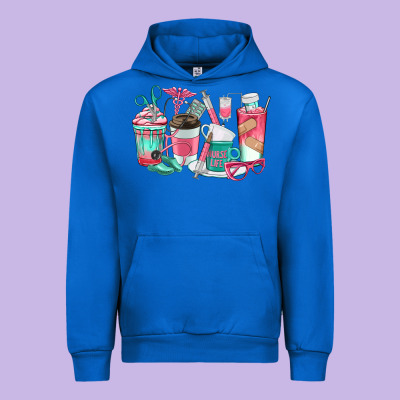 Nurse Coffee Cups Urban Hoodie Designed By Texasbilliewilder