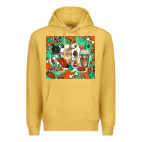 Antique Gold dog coffee cups Premium Hoodie - Zillion Design Studio