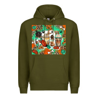 Army Green dog coffee cups Premium Hoodie - Zillion Design Studio