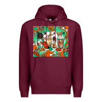Burgundy dog coffee cups Premium Hoodie - Zillion Design Studio