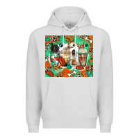 Dove Grey dog coffee cups Premium Hoodie - Zillion Design Studio