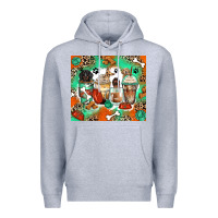Heather Grey dog coffee cups Premium Hoodie - Zillion Design Studio