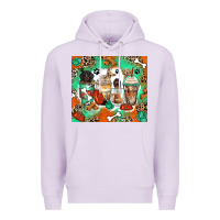 Lilac dog coffee cups Premium Hoodie - Zillion Design Studio