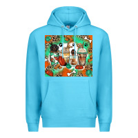 Ocean Blue dog coffee cups Premium Hoodie - Zillion Design Studio