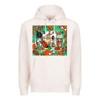 Pale Pink dog coffee cups Premium Hoodie - Zillion Design Studio