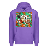 Purple dog coffee cups Premium Hoodie - Zillion Design Studio