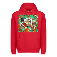 Red dog coffee cups Premium Hoodie - Zillion Design Studio