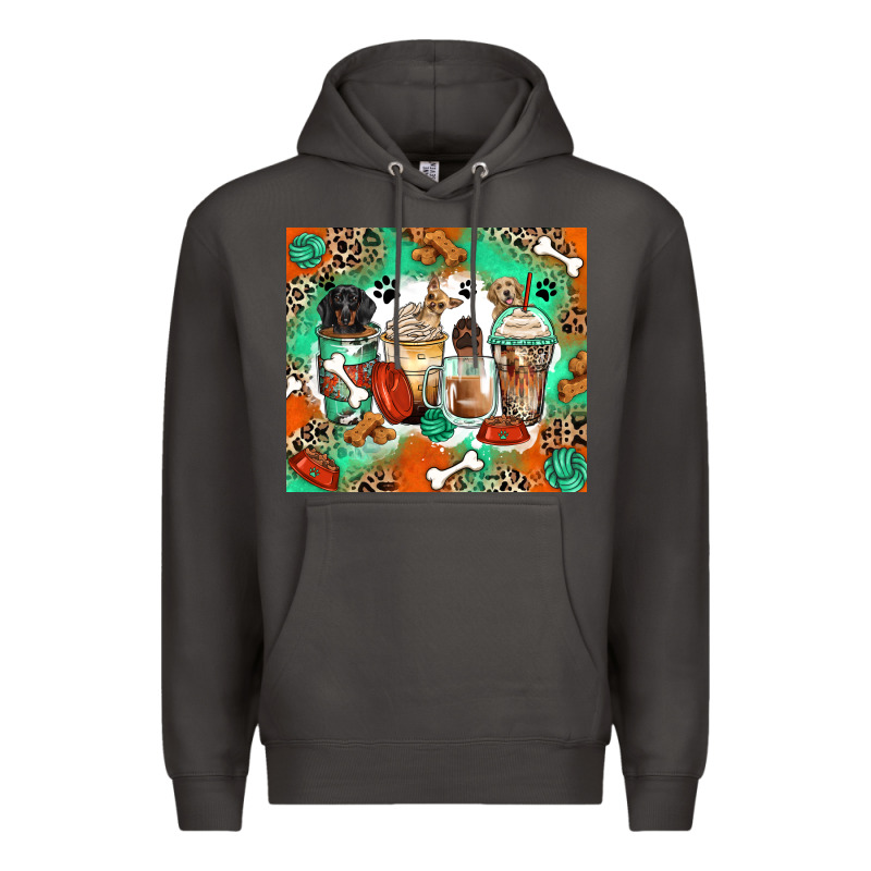 Dog Coffee Cups Premium Hoodie by Zillion Design Studio | Teevron