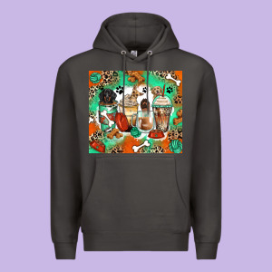 Dog Coffee Cups Premium Hoodie Designed By Zillion Design Studio