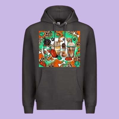 Dog Coffee Cups Premium Hoodie Designed By Zillion Design Studio