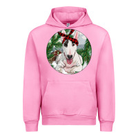 Fuchsia Pink bull terrier and farm Urban Hoodie - RanaPortraitStore