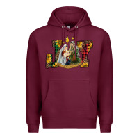Burgundy joy holy family Premium Hoodie - RanaPortraitStore