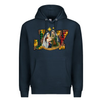 Navy joy holy family Premium Hoodie - RanaPortraitStore