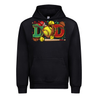 Black dad softball Urban Hoodie - Zillion Design Studio