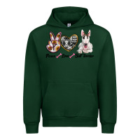Forest Green peace love bull terrier Urban Hoodie - RanaPortraitStore