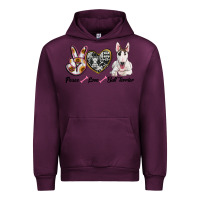 Mauve Wine peace love bull terrier Urban Hoodie - RanaPortraitStore