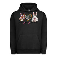 Pigment Black peace love bull terrier Urban Hoodie - RanaPortraitStore