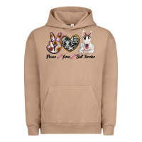Pigment Burro peace love bull terrier Urban Hoodie - RanaPortraitStore