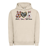 Pigment French Oak peace love bull terrier Urban Hoodie - RanaPortraitStore