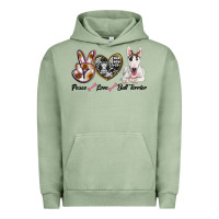 Pigment Oil Green peace love bull terrier Urban Hoodie - RanaPortraitStore