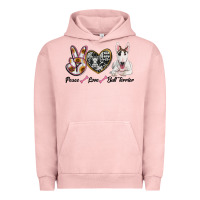 Pigment Salmon peace love bull terrier Urban Hoodie - RanaPortraitStore