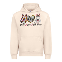 Sandshell peace love bull terrier Urban Hoodie - RanaPortraitStore