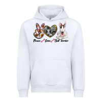 White peace love bull terrier Urban Hoodie - RanaPortraitStore